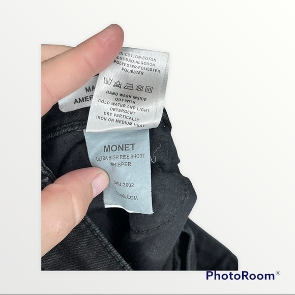 DL1961 x REVOLVE Monet Ultra High Rise Distressed Cutoff Black Denim Shorts, 25 - Picture 11 of 11